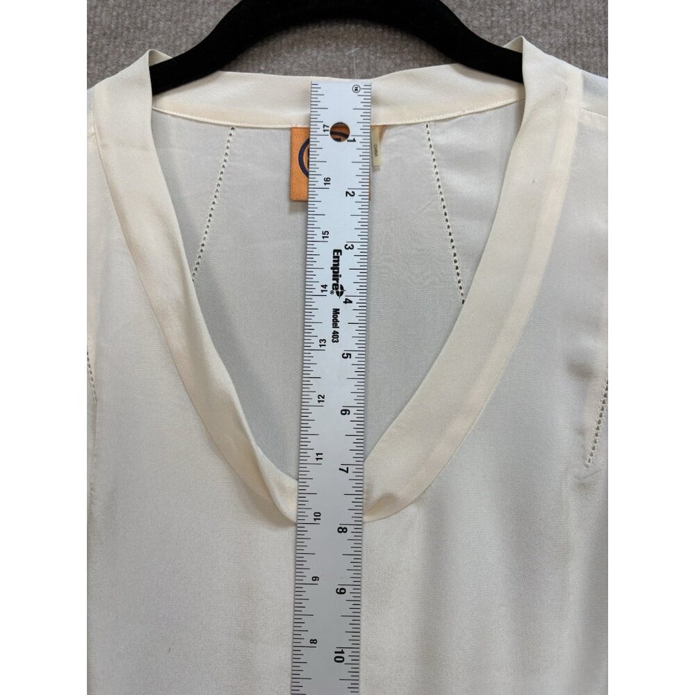 Tory Burch Women's Blouse 100% Silk "Jasmine" Cowl Neck Beige Top EUC - Picture 5 of 10